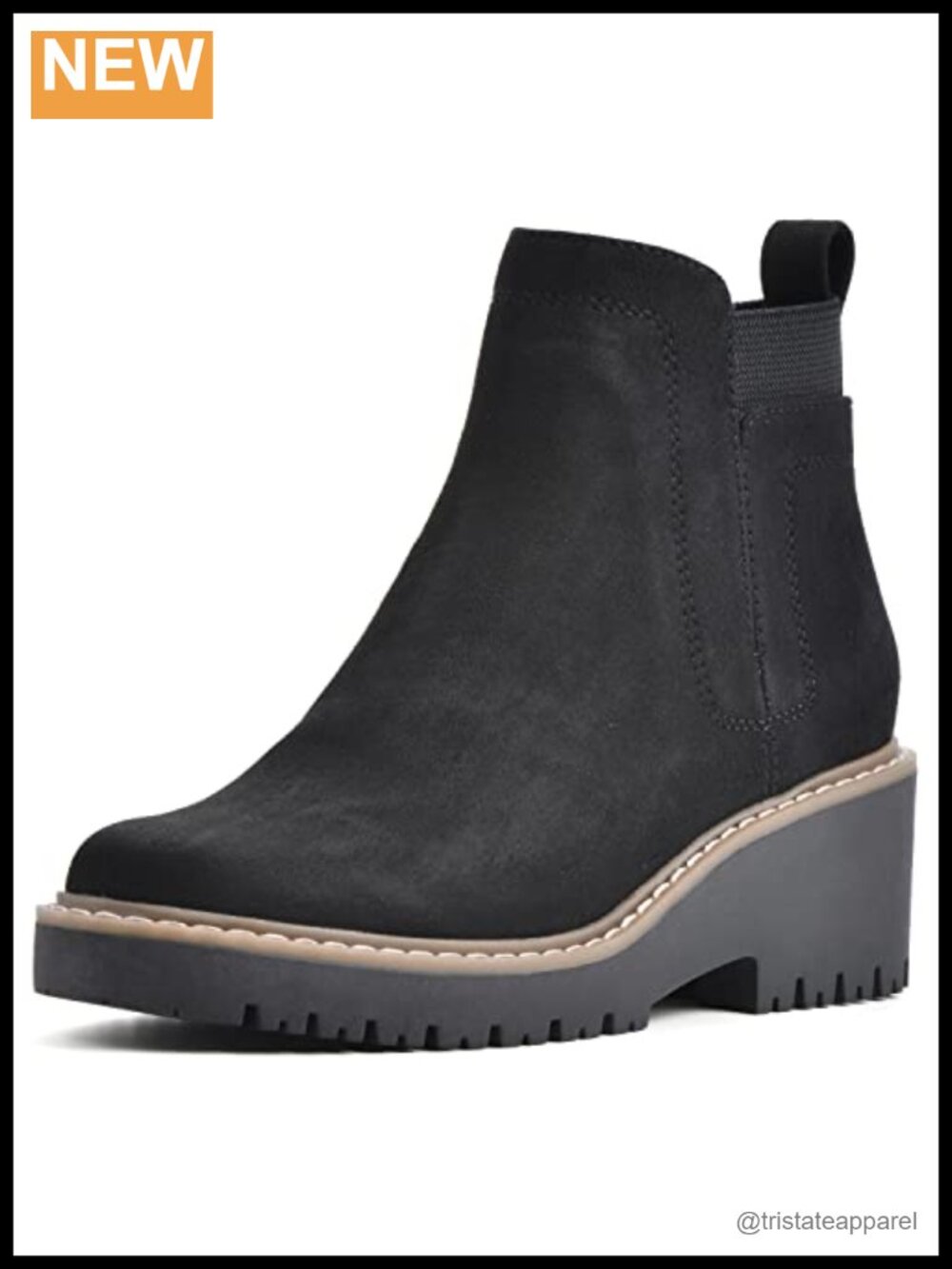 Women's Chelsea Ankle Boots with Wedge Heel & Cushioned Insole